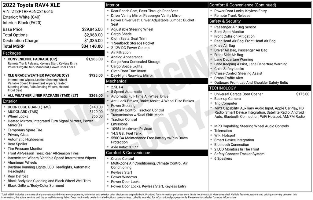 Used 2022 Toyota RAV4 XLE w/ Convenience Package AWD/4WD image 13