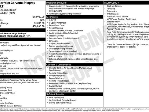 Used 2020 Chevrolet Corvette Stingray Coupe w/ 1LT RWD image 7