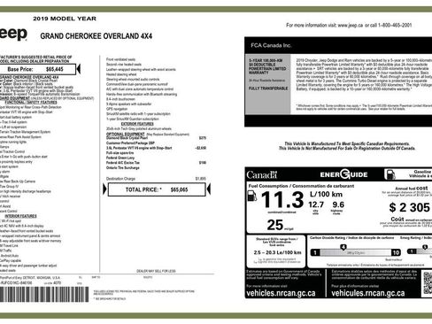 Used 2019 Jeep Grand Cherokee Overland image 3