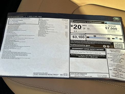 New 2026 Land Rover Defender 110 X-Dynamic SE image 30