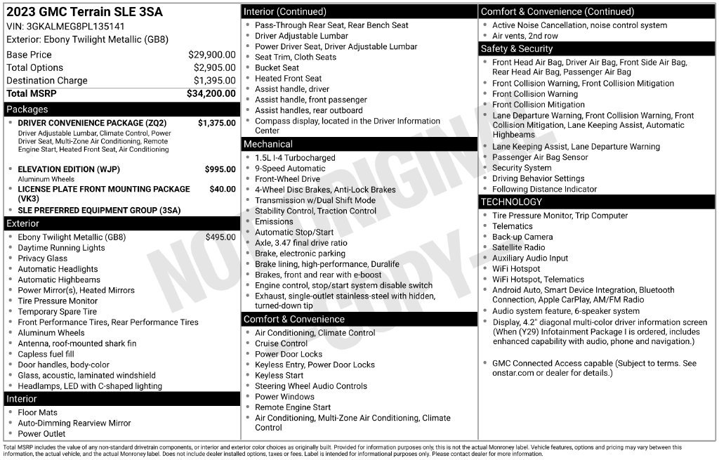 Used 2023 GMC Terrain SLE w/ Driver Convenience Package FWD image 1