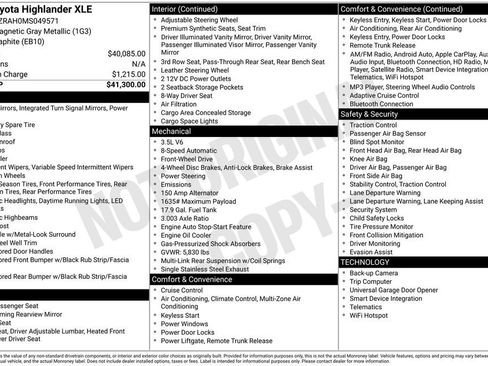 Used 2021 Toyota Highlander XLE image 3