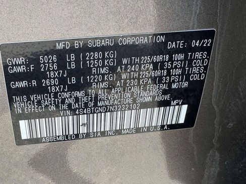 Used 2022 Subaru Outback Limited XT w/ Popular Package #2 AWD/4WD image 29