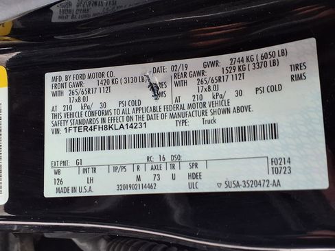 Certified 2019 Ford Ranger XLT w/ Equipment Group 302A Luxury image 27