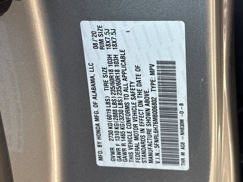 Certified 2021 Honda Odyssey EX-L image 36