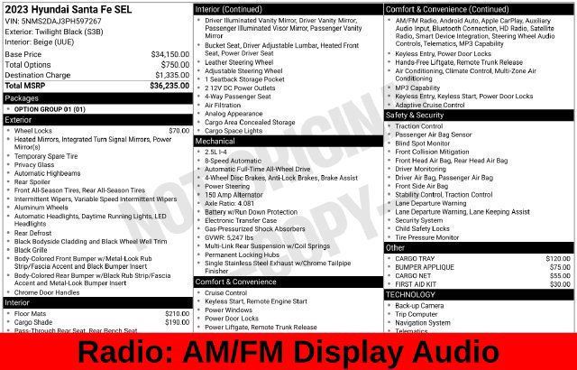 Used 2023 Hyundai Santa Fe SEL AWD/4WD image 12