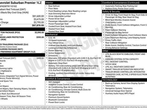 New 2026 Chevrolet Suburban Premier w/ Sun And Tow Package image 8