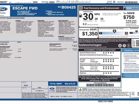Used 2021 Ford Escape SE w/ Convenience Package FWD image 27