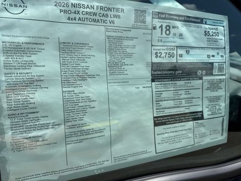 New 2026 Nissan Frontier PRO-4X w/ Pro-4x Convenience Package AWD/4WD image 39