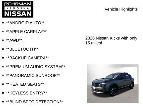 New 2026 Nissan Kicks SV w/ SV Premium Package AWD/4WD image 8