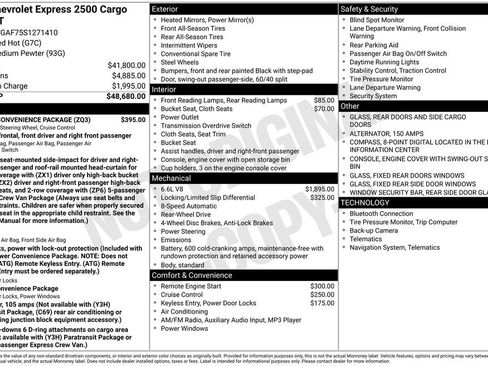 New 2025 Chevrolet Express 2500 w/ Driver Convenience Package image 3