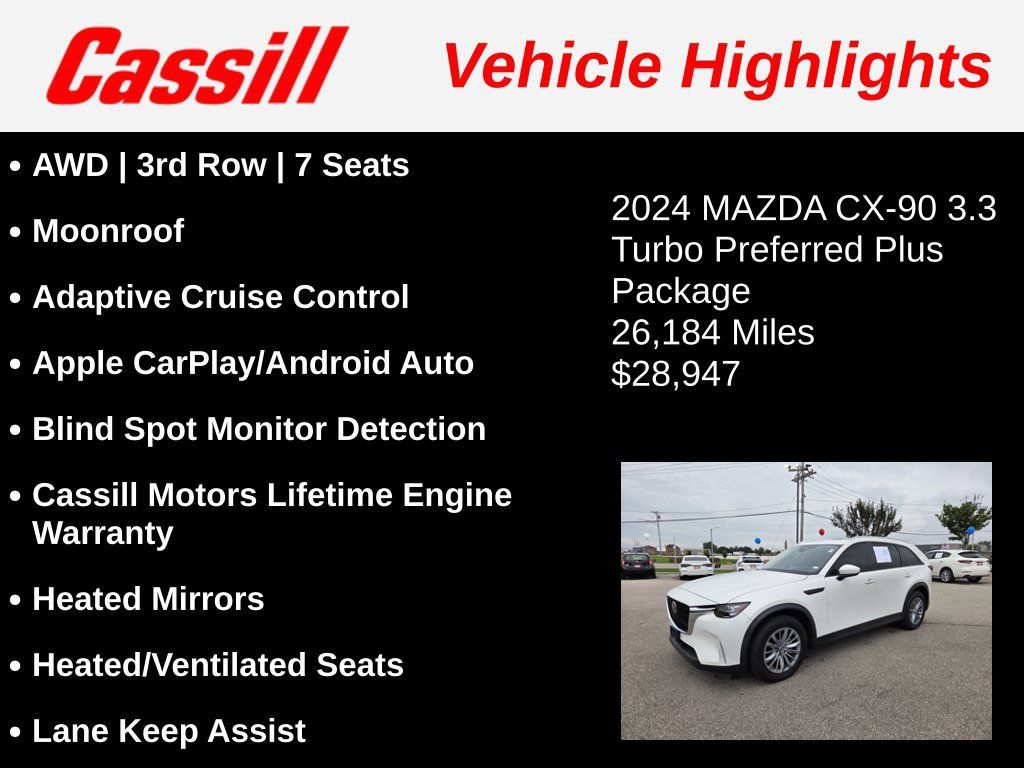 Used 2024 MAZDA CX-90 3.3 Turbo w/ Preferred Plus AWD/4WD image 3