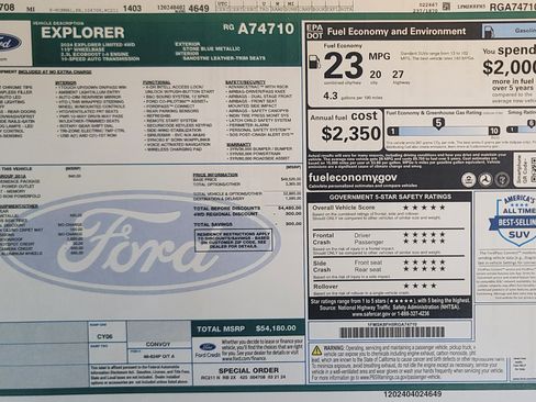 Used 2024 Ford Explorer Limited w/ Equipment Group 301A AWD/4WD image 2