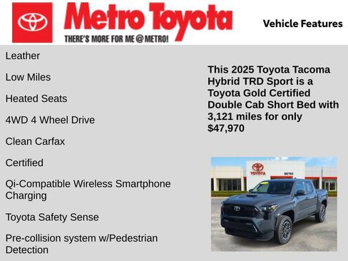 Certified 2025 Toyota Tacoma TRD Sport w/ TRD Sport Upgrade Package image 6