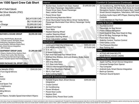 Used 2021 RAM 1500 Sport w/ Alpine Leather & Sound Group AWD/4WD image 48