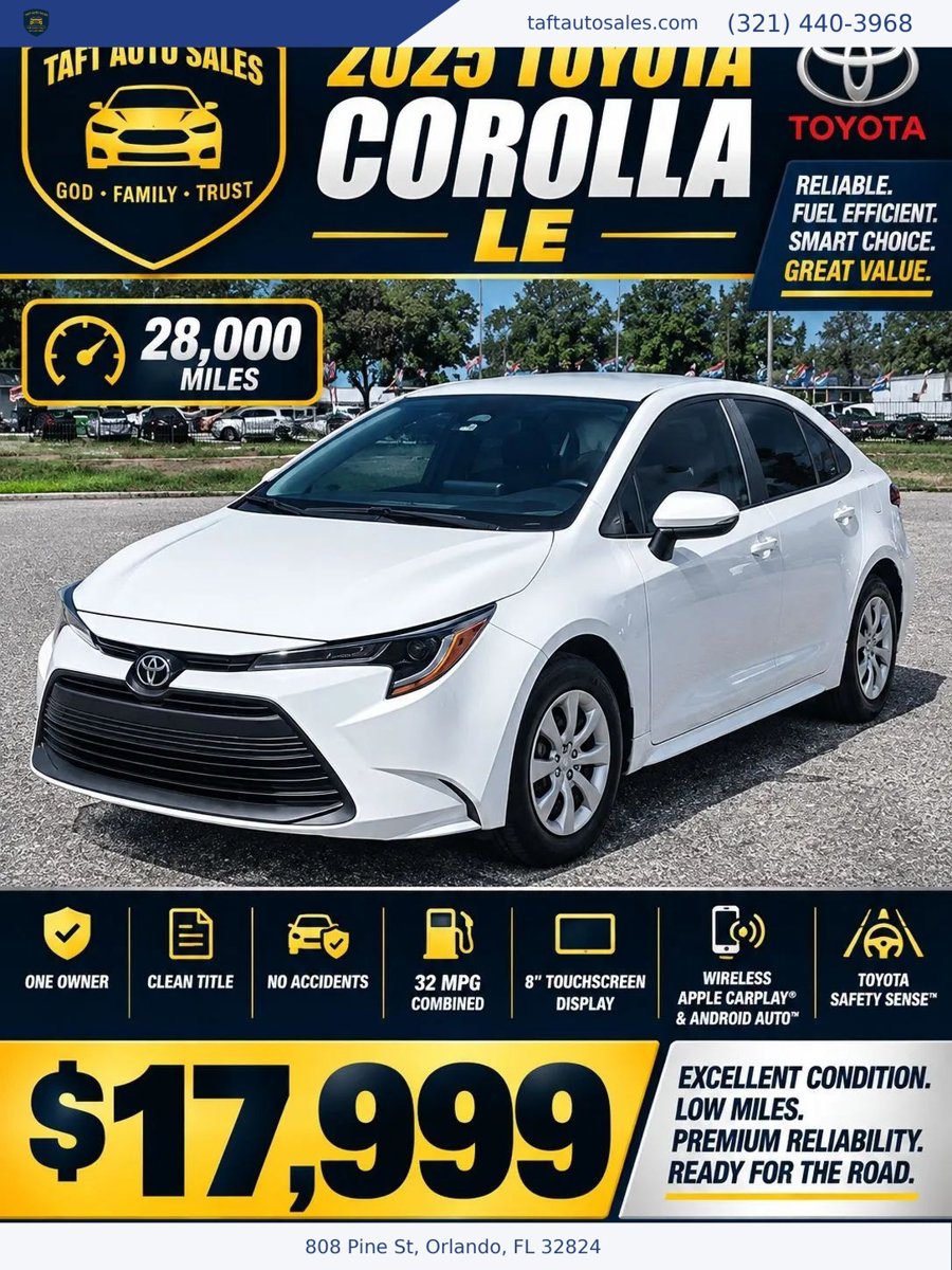 Used 2025 Toyota Corolla LE FWD image 1