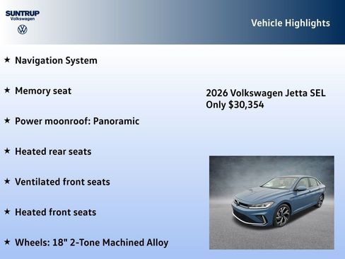 New 2026 Volkswagen Jetta SEL image 7