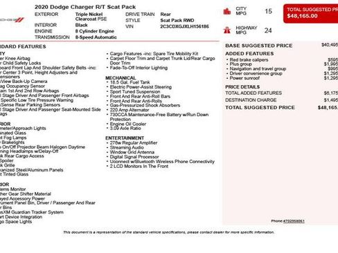 Used 2020 Dodge Charger Scat Pack w/ Plus Group RWD image 3