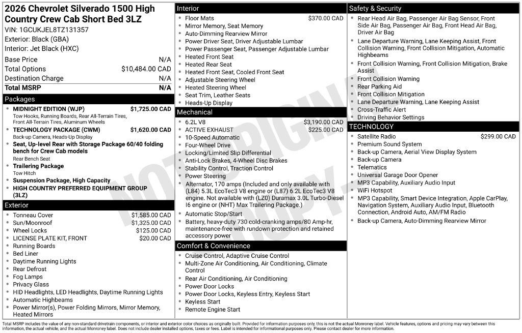 Used 2026 Chevrolet Silverado 1500 High Country w/ Midnight Edition AWD/4WD image 30