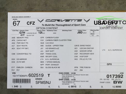 Used 2015 Chevrolet Corvette Z06 w/ 3LZ Preferred Equipment Group RWD image 48