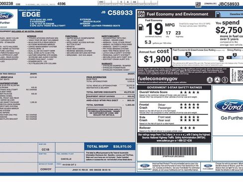 Used 2018 Ford Edge SEL w/ Equipment Group 201A AWD/4WD image 2