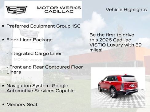 New 2026 Cadillac Vistiq Luxury w/ LPO, Floor Liner Package image 14
