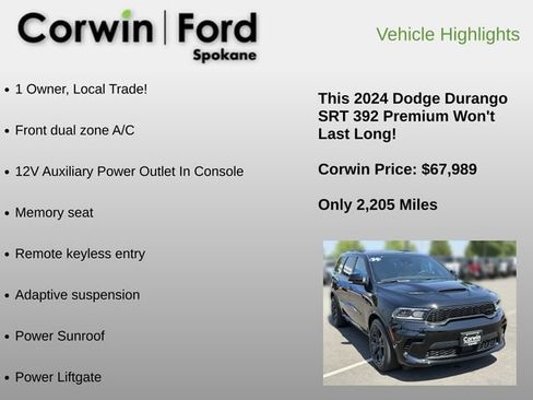 Used 2024 Dodge Durango SRT AWD/4WD image 6
