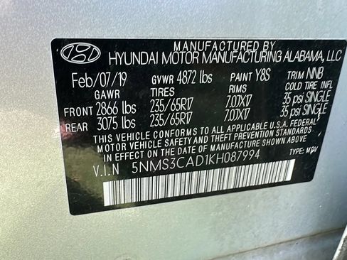 Used 2019 Hyundai Santa Fe SEL w/ Cargo Package AWD/4WD image 45