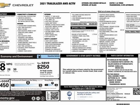 Used 2021 Chevrolet TrailBlazer ACTIV w/ Sun and Liftgate Package image 28