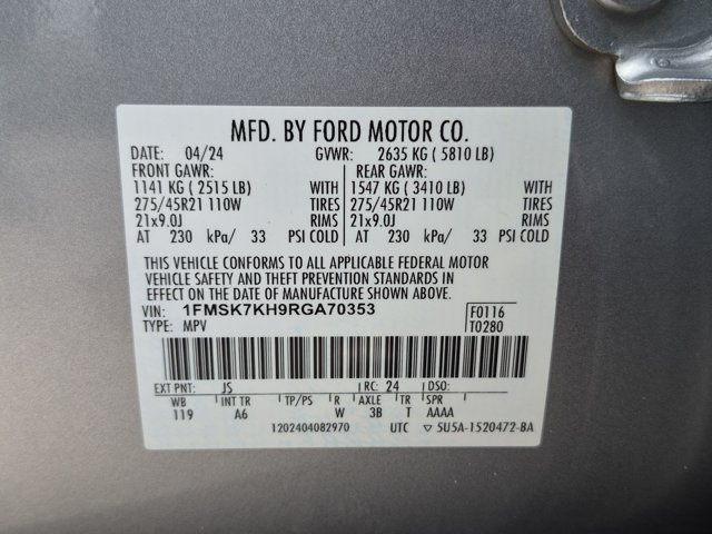 Used 2024 Ford Explorer ST-Line w/ Class IV Trailer Tow Package RWD image 23
