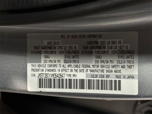 Certified 2021 MAZDA CX-9 Touring w/ Touring Premium Package image 29