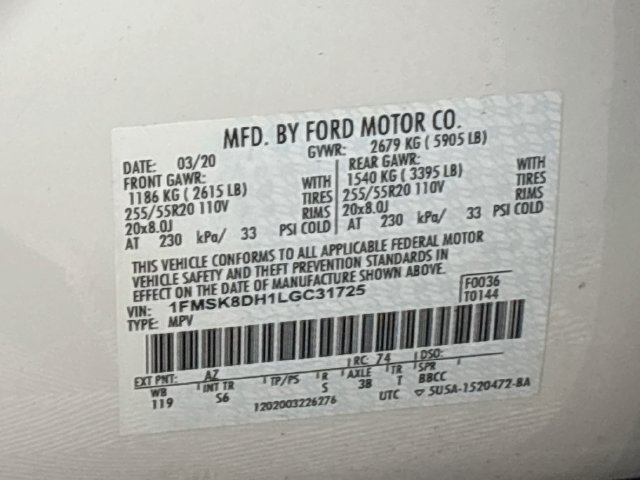 Used 2020 Ford Explorer XLT w/ Equipment Group 202A AWD/4WD image 37