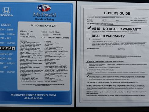 Used 2022 Genesis GV70 2.5T w/ Advanced Package image 20