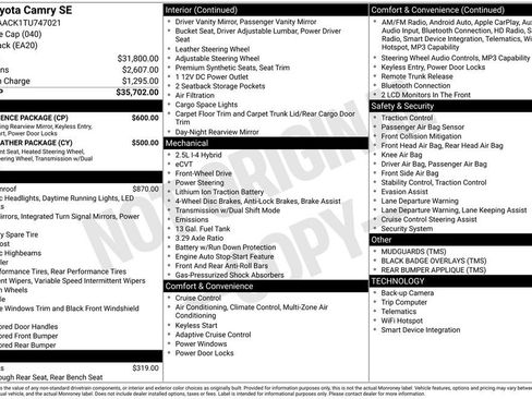 Used 2026 Toyota Camry SE w/ Convenience Package FWD image 7