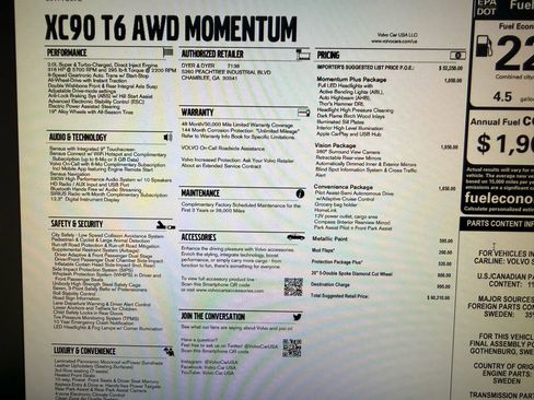 Used 2017 Volvo XC90 T6 Momentum w/ Vision Package image 32