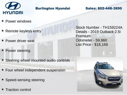 Used 2019 Subaru Outback 2.5i Premium AWD/4WD image 15