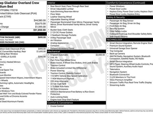 Used 2022 Jeep Gladiator Overland w/ Trailer Tow Package AWD/4WD image 5
