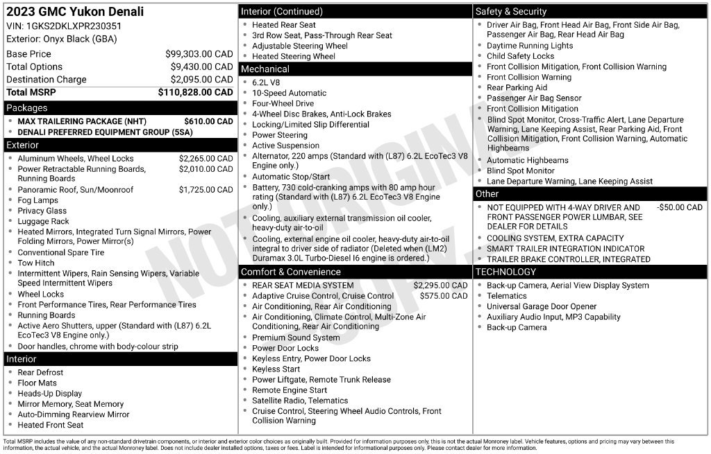 Used 2023 GMC Yukon Denali w/ Max Trailering Package AWD/4WD image 40