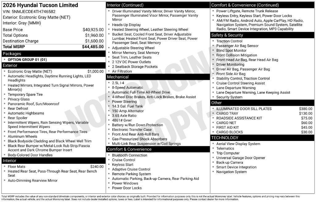 New 2026 Hyundai Tucson Limited AWD/4WD image 25