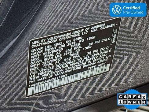 Certified 2022 Volkswagen Atlas Cross Sport SEL AWD/4WD image 34