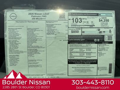 New 2026 Nissan Leaf Platinum+ w/ Cargo Package (Platinum+)