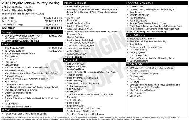 Used 2016 Chrysler Town & Country Touring w/ Driver Convenience Group FWD image 31