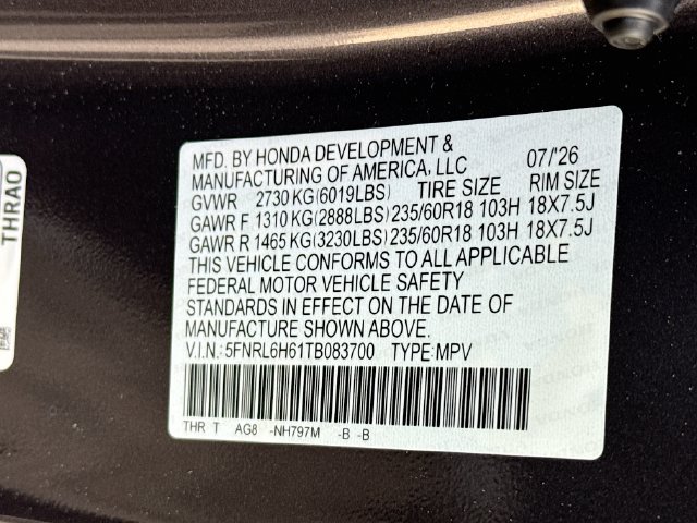New 2026 Honda Odyssey EX-L image 32