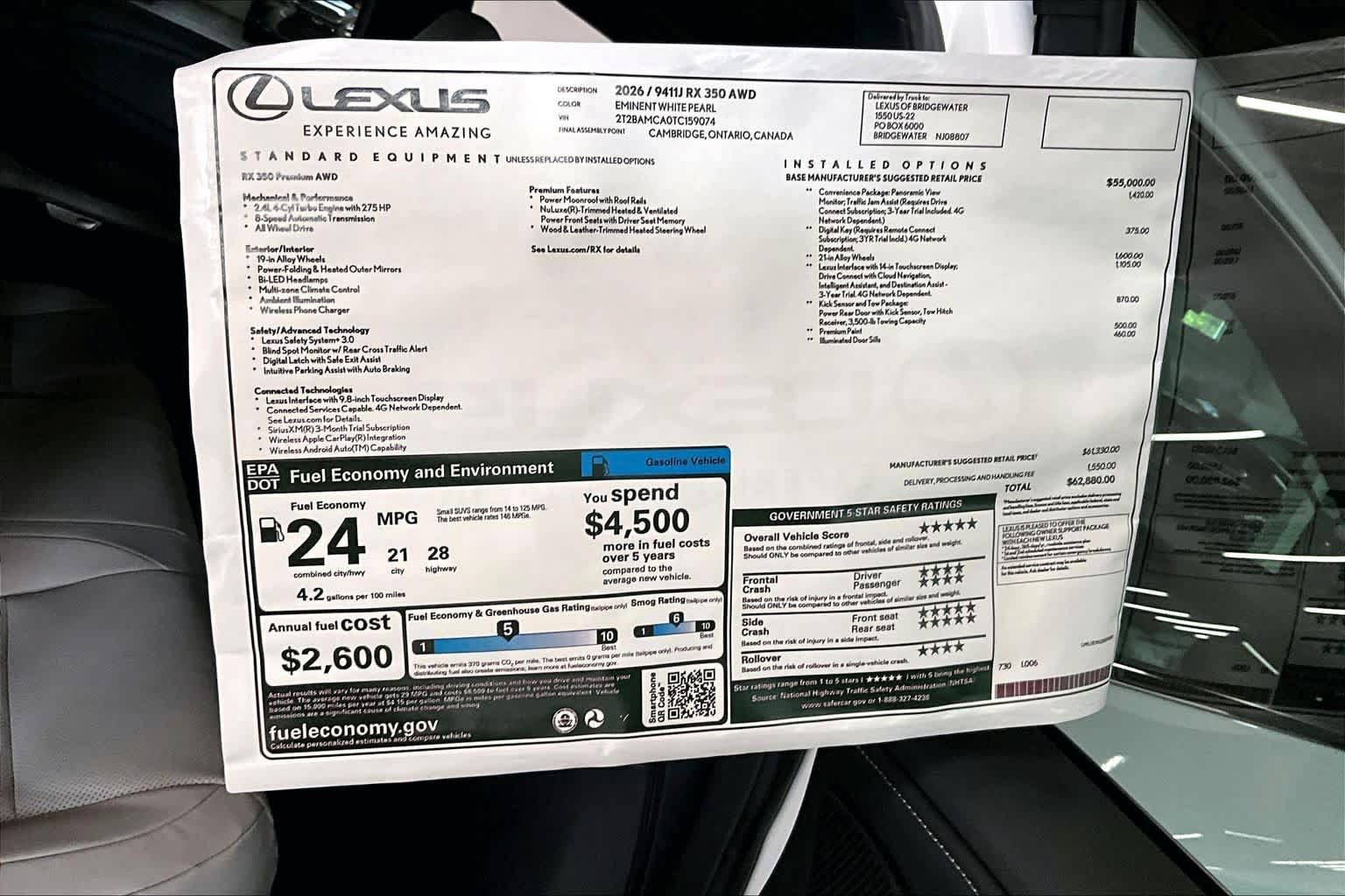 New 2026 Lexus RX 350 Premium AWD/4WD image 14
