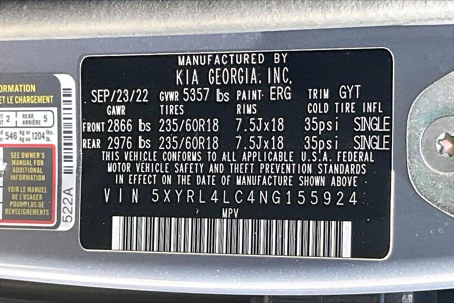 Certified 2022 Kia Sorento S w/ Panoramic Sunroof Package FWD image 18