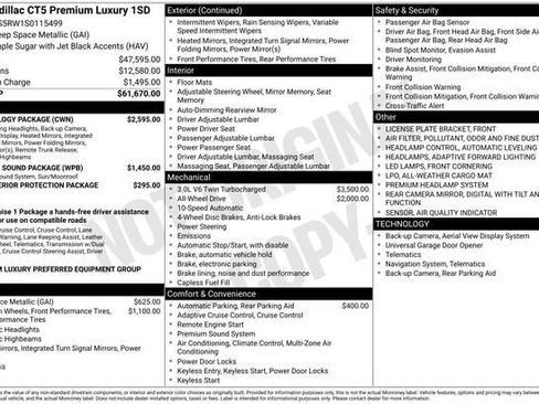 Certified 2025 Cadillac CT5 Premium Luxury w/ Technology Package image 34