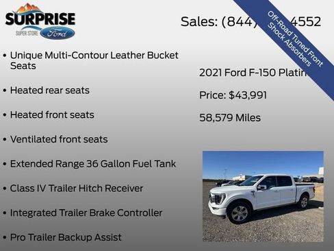 Used 2021 Ford F150 Platinum w/ Equipment Group 701A High AWD/4WD image 22