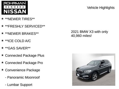 Used 2021 BMW X3 xDrive30i w/ Convenience Package AWD/4WD image 8