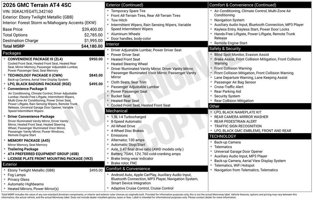 New 2026 GMC Terrain AT4 w/ Convenience Package III AWD/4WD image 30