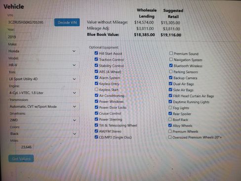 Used 2019 Honda HR-V LX image 27